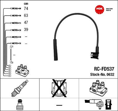 Ngk 0632 zündleitungssatz - 0632,